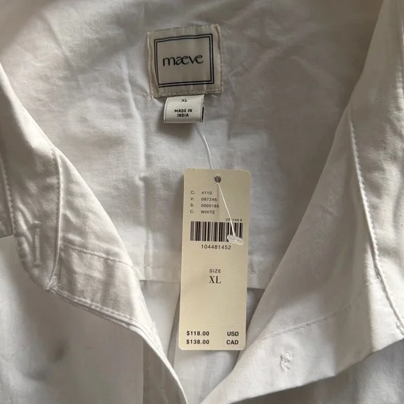 NWT Maeve Cotton Button-Down Shirt_Anthropologie - Picture 7 of 7